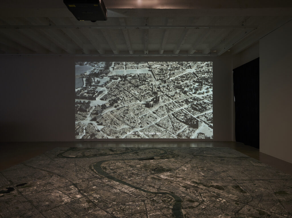 <p>KOW</p>
<p> </p>
<p>Hiwa K, Destruction in Common, 2020, video, woven carpet of an aerial view of Baghdad, exhibition view KOW 2023, photo: Ladislav Zajac, courtesy Prometeo Gallery Ida Pisani and KOW Berlin</p>