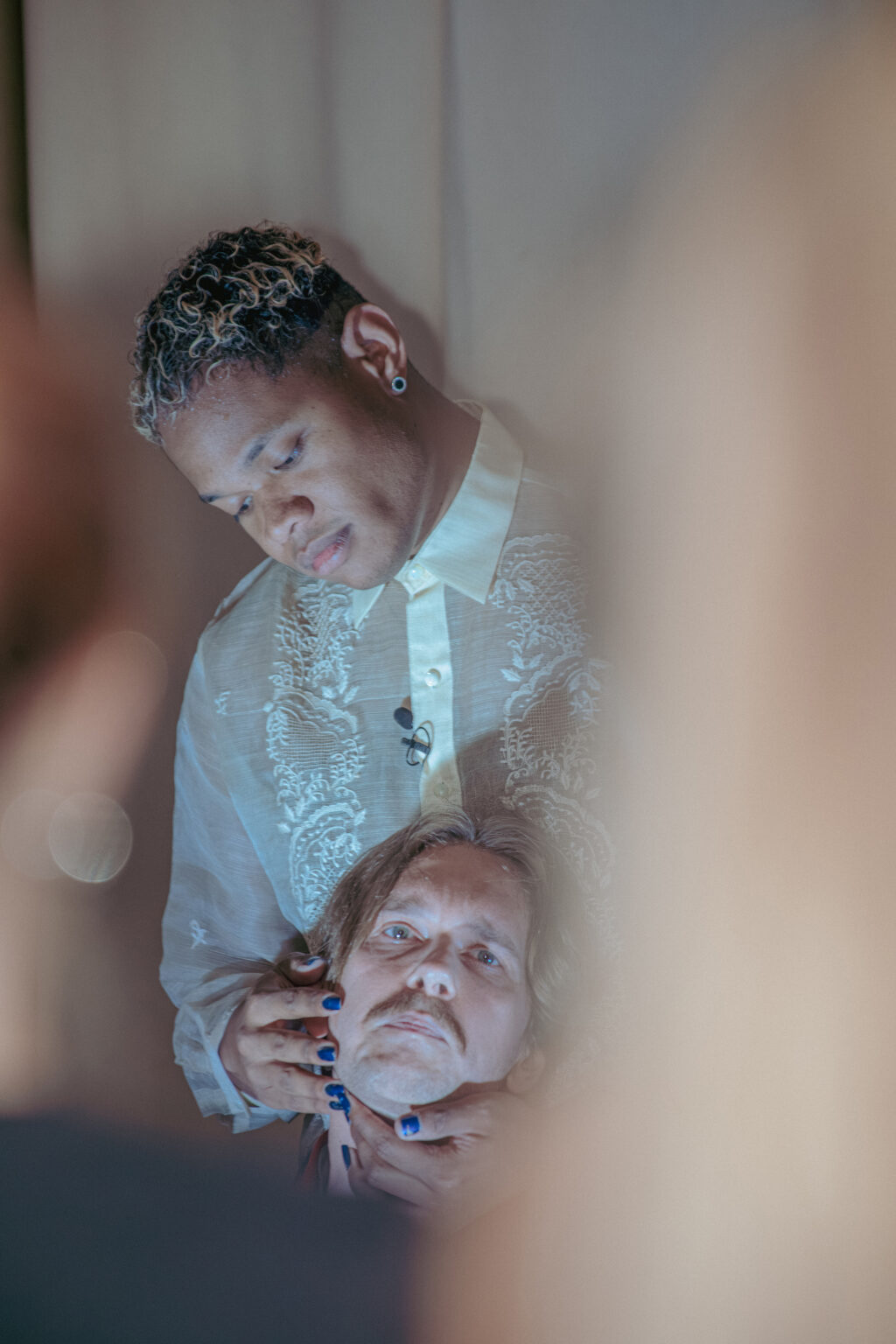 <p>Gallery Weekend Festival, 2023. Spoken word performance by Nicholas Grafia and Mikołaj Sobczak, <i><span lang="EN-US">It</span></i><span dir="RTL" lang="AR-SA">’</span><i><span lang="EN-US">s 10PM. Do You know where your children are?</span></i>. Photo: Silke Briel</p>