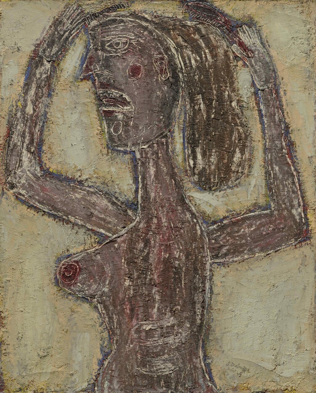 <p>GALERIE MICHAEL HAAS</p>
<p>&nbsp;</p>
<p>Jean Dubuffet, <i>Peigneuse</i>, August 1945. Haute Pâte auf Leinwand, 81,2 x 65,3 cm. Courtesy Fondation Dubuffet und Galerie Michael Haas.</p>
