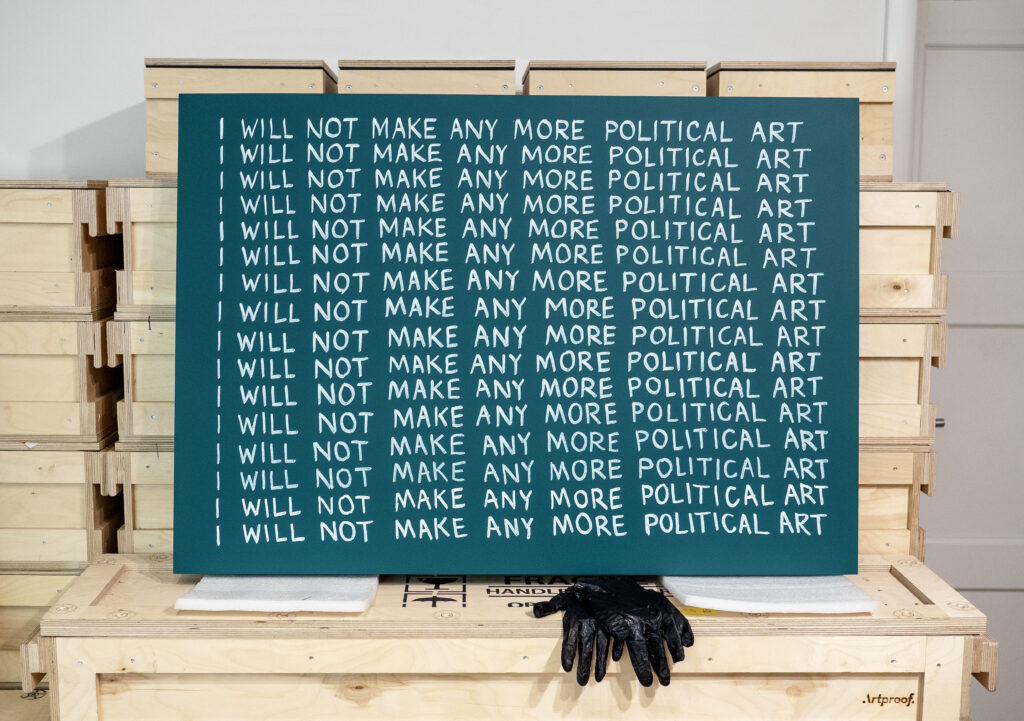 <p>KOW</p>
<p>&nbsp;</p>
<p>Candice Breitz, <i>‘Code of Conduct (I Will Not Make Any More Political Art),’</i>. Courtesy of the artist and KOW, Berlin.</p>
